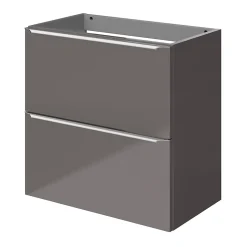 Meuble sous vasque suspendu faible profondeur gris taupe brillant l.60 x H.60 x P.36 cm, GoodHome Imandra