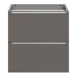 Meuble sous vasque suspendu faible profondeur gris taupe brillant l.60 x H.60 x P.36 cm, GoodHome Imandra