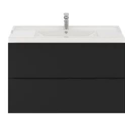 Meuble sous vasque suspendu noir mat l.100 x H.60 x P.45 cm, GoodHome Imandra