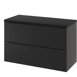 Meuble sous vasque suspendu noir mat l.100 x H.60 x P.45 cm, GoodHome Imandra