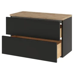 Meuble sous vasque suspendu noir mat l.100 x H.60 x P.45 cm, GoodHome Imandra