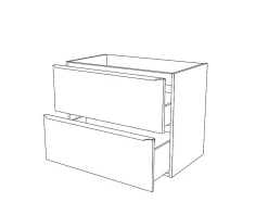 Meuble sous vasque suspendu gris brillant l.80 x H.60 x P.45 cm, GoodHome Imandra