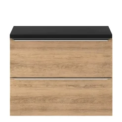 Meuble sous vasque suspendu faible profondeur effet chêne l.80 x H.60 x P.36 cm, GoodHome Imandra