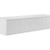 Meuble sous vasque suspendu strié - Blanc - 150 cm - ARNEGA