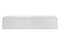 Meuble sous vasque suspendu strié - Blanc - 150 cm - ARNEGA