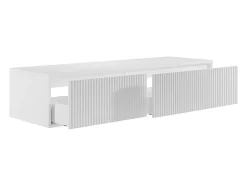 Meuble sous vasque suspendu strié - Blanc - 150 cm - ARNEGA