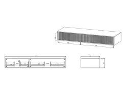 Meuble sous vasque suspendu strié - Blanc - 150 cm - ARNEGA