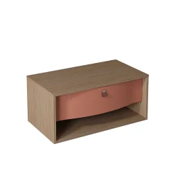 Meuble sous vasque suspendu terracotta mat 1 tiroir l.90 x H.40 x P.50 cm, Decotec Havana
