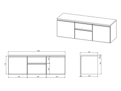 Meuble sous vasque suspendu - Naturel clair - 150 cm - JIMENA II