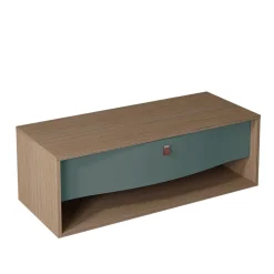 Meuble sous vasque suspendu vert toundra mat 1 tiroir l.120 x H.40 x P.50 cm, Decotec Havana