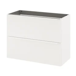 Meuble sous vasque suspendu faible profondeur blanc mat l.80 x H.60 x P.36 cm, GoodHome Imandra
