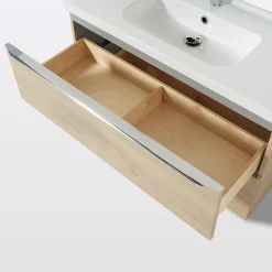 Meuble sous vasque suspendu effet chêne l.100 x H.60 x P.45 cm, GoodHome Imandra