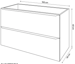 Meuble sous vasque suspendu effet chêne l.100 x H.60 x P.45 cm, GoodHome Imandra