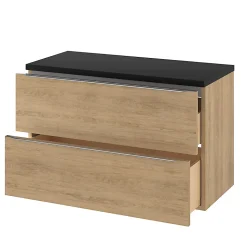 Meuble sous vasque suspendu effet chêne l.100 x H.60 x P.45 cm, GoodHome Imandra