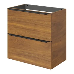 Meuble sous vasque suspendu faible profondeur effet noyer l.60 x H.60 x P.36 cm, GoodHome Imandra