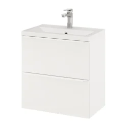 Meuble sous vasque suspendu faible profondeur blanc mat l.60 x H.60 x P.36 cm, GoodHome Imandra