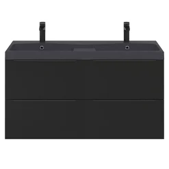 Meuble sous vasque suspendu noir mat l.120 x H.60 x P.45 cm, GoodHome Imandra