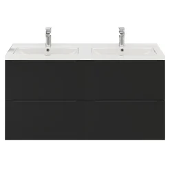 Meuble sous vasque suspendu noir mat l.120 x H.60 x P.45 cm, GoodHome Imandra