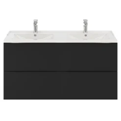 Meuble sous vasque suspendu noir mat l.120 x H.60 x P.45 cm, GoodHome Imandra
