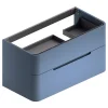 Meuble sous vasque suspendu bleu mat version droite l.104 x H.55 x P.50,5 cm, Alba