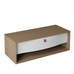 Meuble sous vasque suspendu blanc mat 1 tiroir l.120 x H.40 x P.50 cm, Decotec Havana