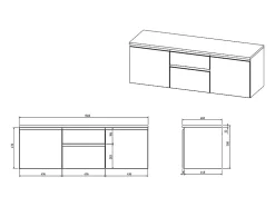 Meuble sous vasque suspendu - Blanc - 150 cm - JIMENA II