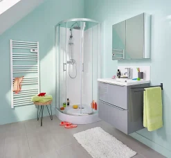 Meuble sous vasque suspendu gris brillant l.60 x H.60 x P.45 cm, GoodHome Imandra