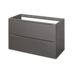 Meuble sous vasque suspendu gris taupe brillant l.100 x H.60 x P.45 cm, GoodHome Imandra