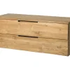 Meuble sous vasque suspendu en teck clair - 2 tiroirs - 115 cm - BIMBING
