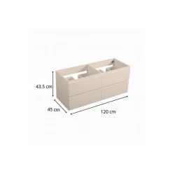 Meuble sous vasque suspendu SORRENTO 4 tiroirs 120cm