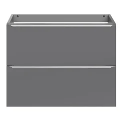Meuble sous vasque suspendu faible profondeur gris brillant l.80 x H.60 x P.36 cm, GoodHome Imandra