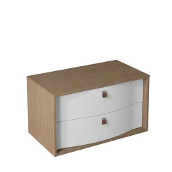 Meuble sous vasque suspendu blanc mat 2 tiroirs l.90 x H.50 x P.50 cm, Decotec Havana