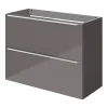Meuble sous vasque suspendu faible profondeur gris taupe brillant l.80 x H.60 x P.36 cm, GoodHome Imandra