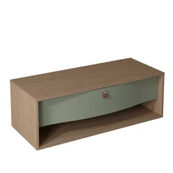 Meuble sous vasque suspendu vert fougère mat 1 tiroir l.120 x H.40 x P.50 cm, Decotec Havana