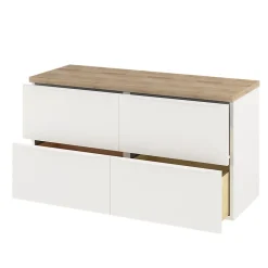 Meuble sous vasque suspendu blanc mat l.120 x H.60 x P.45 cm, GoodHome Imandra