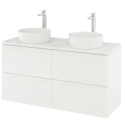 Meuble sous vasque suspendu blanc mat l.120 x H.60 x P.45 cm, GoodHome Imandra