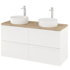 Meuble sous vasque suspendu blanc mat l.120 x H.60 x P.45 cm, GoodHome Imandra