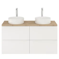 Meuble sous vasque suspendu blanc mat l.120 x H.60 x P.45 cm, GoodHome Imandra