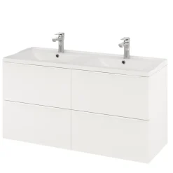 Meuble sous vasque suspendu blanc mat l.120 x H.60 x P.45 cm, GoodHome Imandra