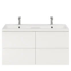 Meuble sous vasque suspendu blanc mat l.120 x H.60 x P.45 cm, GoodHome Imandra