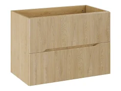 Meuble sous vasque suspendu strié - Naturel clair - L80 cm - ORISO