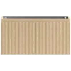 Meuble sous vasque suspendu placage chêne clair strié l.90 x H.46,5 x P.50,5 cm pour évacuation centrale, Pura