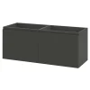 Meuble sous vasque suspendu gris anthracite mat 4 tiroirs l.120 x H.48 x P.45 cm, GoodHome Levanna