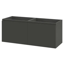 Meuble sous vasque suspendu gris anthracite mat 4 tiroirs l.120 x H.48 x P.45 cm, GoodHome Levanna