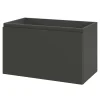 Meuble sous vasque suspendu gris anthracite mat 2 tiroirs l.80 x H.48 x P.45 cm Levanna