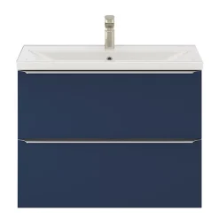 Meuble sous vasque suspendu faible profondeur bleu nuit mat l.80 x H.60 x P.36 cm, GoodHome Imandra