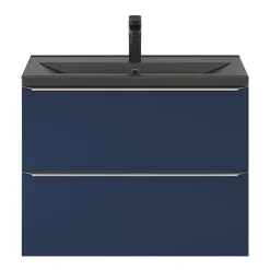 Meuble sous vasque suspendu faible profondeur bleu nuit mat l.80 x H.60 x P.36 cm, GoodHome Imandra