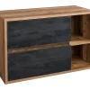 Meuble sous vasque suspendu coloris naturel et anthracite - 100 cm - TIKITIKI