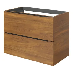 Meuble sous vasque suspendu effet noyer l.80 x H.60 x P.45 cm, GoodHome Imandra