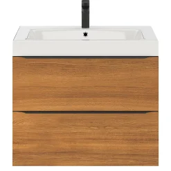 Meuble sous vasque suspendu effet noyer l.80 x H.60 x P.45 cm, GoodHome Imandra